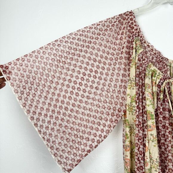 NWT Free People Because I Love You Tunic/Dress In Sunshine Combo Sz M Boho Sheer - Picture 8 of 16